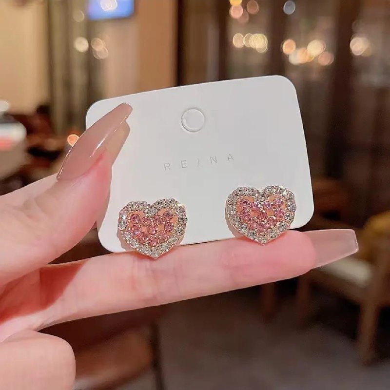 Pink Heart Korean Earing